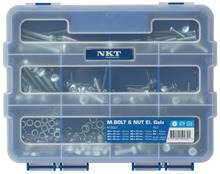 NKT Fasteners maskinskruer m/møtrik 135 stk.